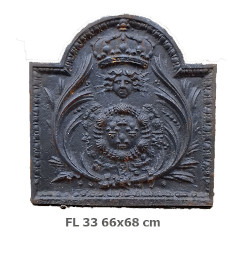  Decorated cast iron fireplace plate